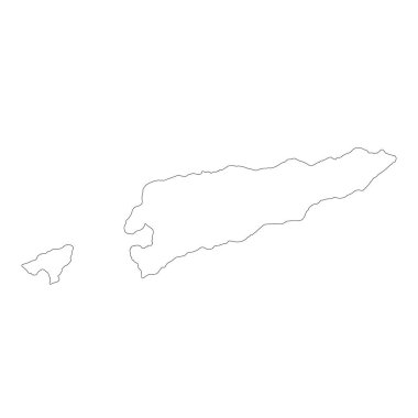 Doğu Timor haritası. İzole İllüstrasyon. Beyaz arka plan üzerinde siyah.