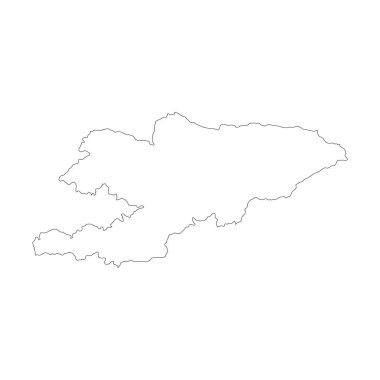 harita Kırgızistan. İzole İllüstrasyon. Beyaz arka plan üzerinde siyah.