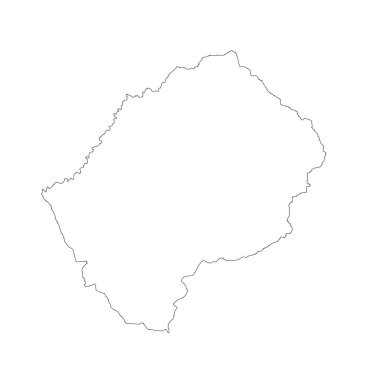 Harita Lesotho. İzole İllüstrasyon. Beyaz arka plan üzerinde siyah.