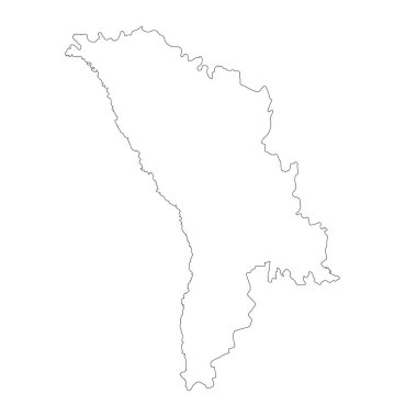 harita Moldova. İzole İllüstrasyon. Beyaz arka plan üzerinde siyah.