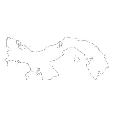 Harita Panama. İzole İllüstrasyon. Beyaz arka plan üzerinde siyah.