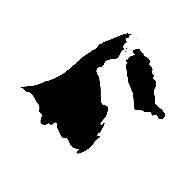 Χάρτη Του Μπρουνέι Απομονωμένη Απεικόνιση Μαύρο Λευκό Φόντο — Φωτογραφία Αρχείου