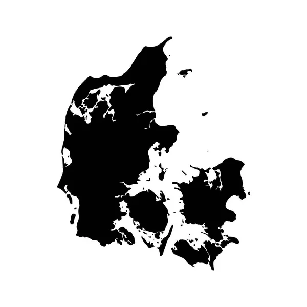 Mapa Dinamarca Ilustração Isolada Preto Fundo Branco — Fotografia de Stock