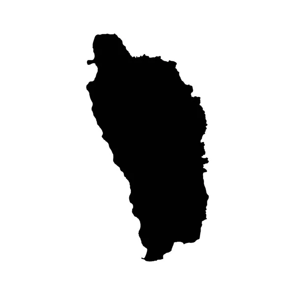 Mappa Dominica Illustrazione Isolata Nero Sfondo Bianco — Foto Stock