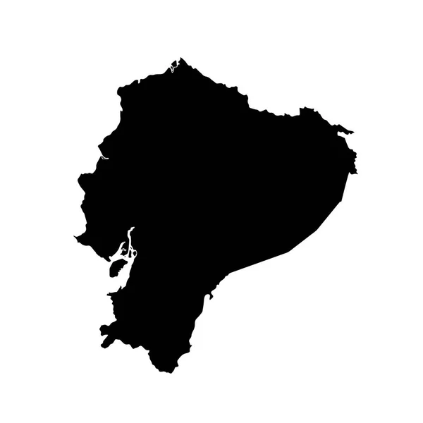 Mapa Ecuador Ilustración Aislada Negro Sobre Fondo Blanco —  Fotos de Stock