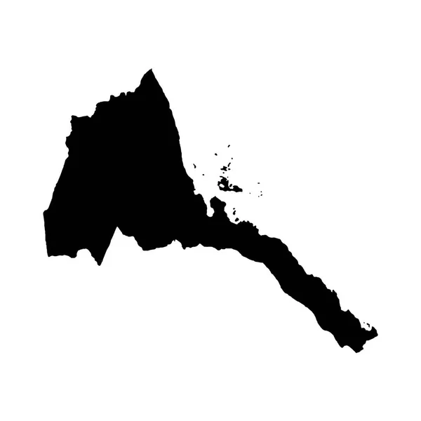 地图厄立特里亚 独立插图 白色背景上的黑色 — 图库照片