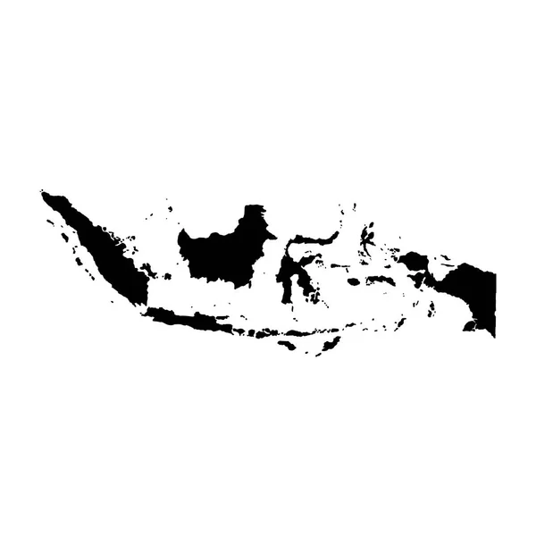 Map Indonesia Isolated Illustration Black White Background — Stock Photo, Image