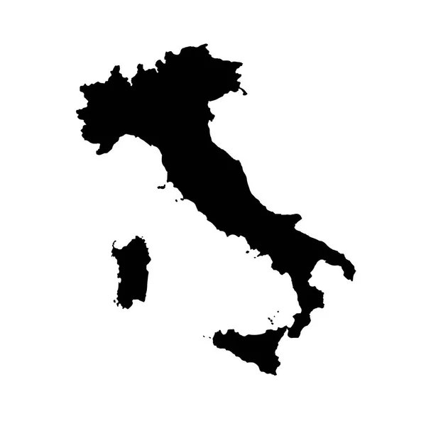 Χάρτη Της Ιταλίας Απομονωμένη Απεικόνιση Μαύρο Λευκό Φόντο — Φωτογραφία Αρχείου
