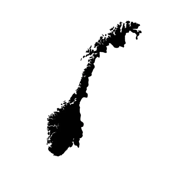 Mapa Noruega Ilustração Isolada Preto Fundo Branco — Fotografia de Stock