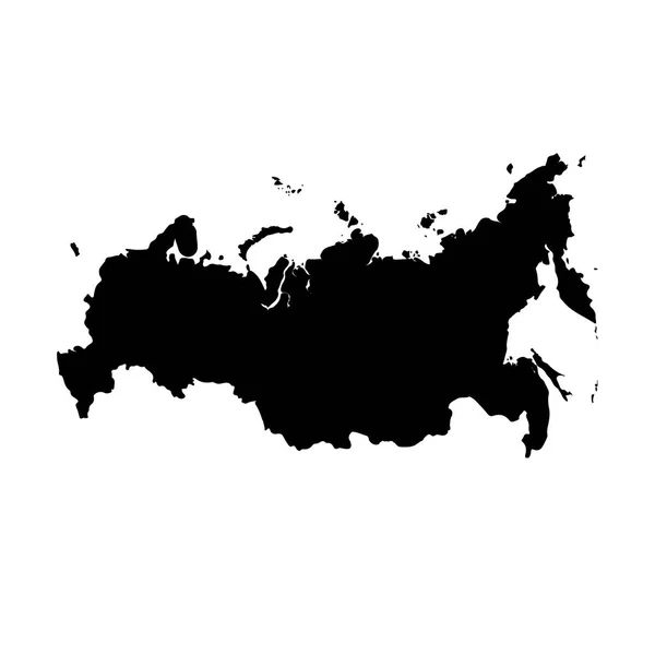 地図ロシア 分離されたイラスト 白い背景に黒 — ストック写真