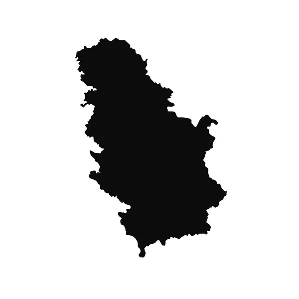 Mapa Serbia Ilustración Aislada Negro Sobre Fondo Blanco —  Fotos de Stock