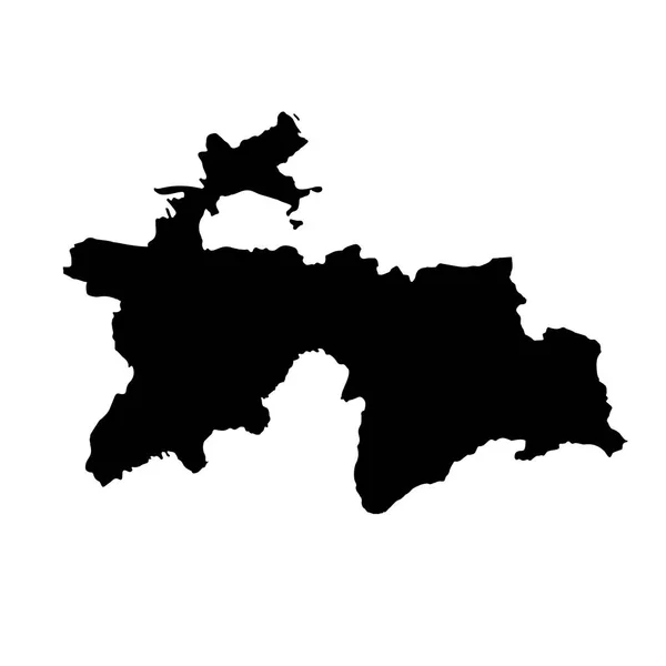 地図タジキスタン 分離されたイラスト 白い背景に黒 — ストック写真