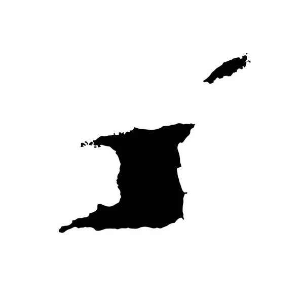 地図トリニダードトバゴ 分離されたイラスト 白い背景に黒 — ストック写真