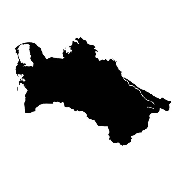 Mapa Turkmenistán Ilustración Aislada Negro Sobre Fondo Blanco — Foto de Stock