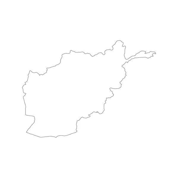 地图阿富汗 独立插图 白色背景上的黑色 — 图库照片