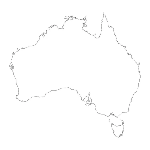 Mappa Australia Illustrazione Isolata Nero Sfondo Bianco — Foto Stock