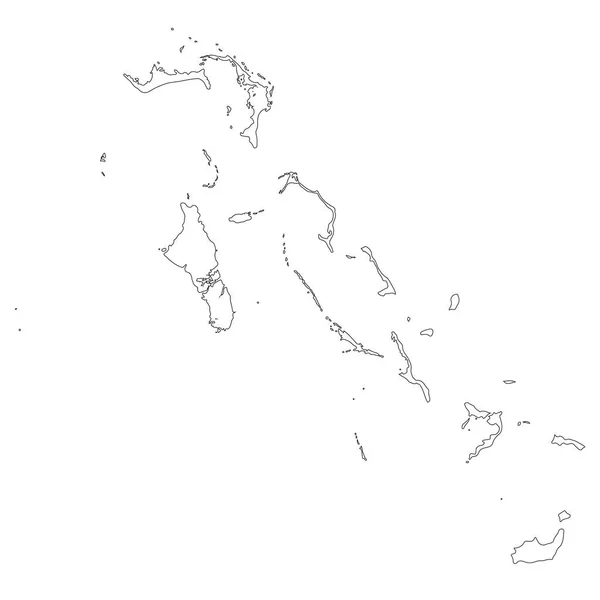 Mapa Bahamas Ilustração Isolada Preto Fundo Branco — Fotografia de Stock
