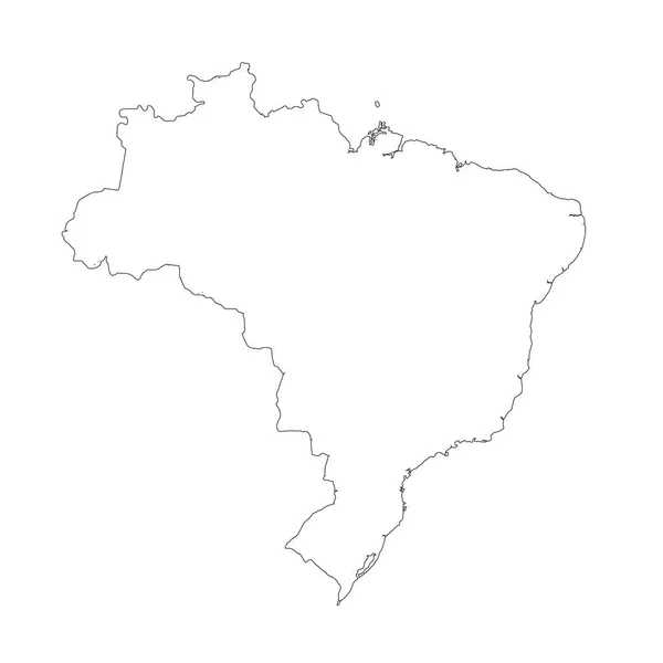 Mapa Brasil Ilustração Isolada Preto Fundo Branco — Fotografia de Stock