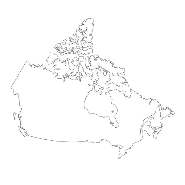 Mapa Canadá Ilustração Isolada Preto Fundo Branco — Fotografia de Stock