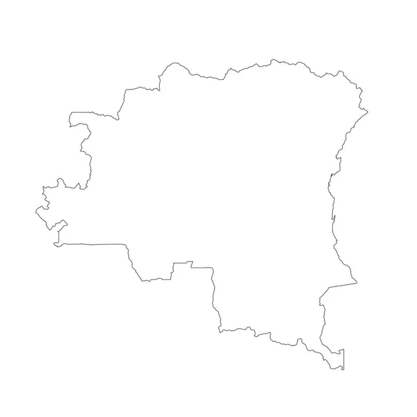 Mapa República Democrática Congo Ilustração Isolada Preto Fundo Branco — Fotografia de Stock