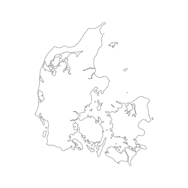 Map Denmark Isolated Illustration Black White Background — Stock Photo, Image