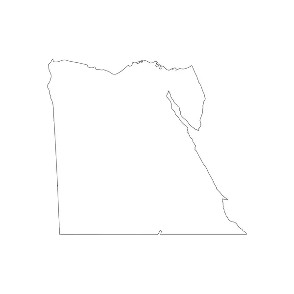 地図エジプト 分離されたイラスト 白い背景に黒 — ストック写真