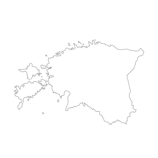 Mapa Estónia Ilustração Isolada Preto Fundo Branco — Fotografia de Stock