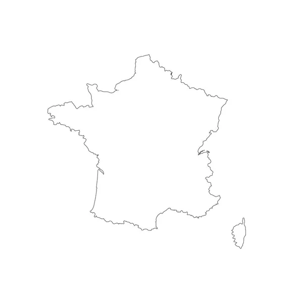 Carte France Illustration Isolée Noir Sur Fond Blanc — Photo