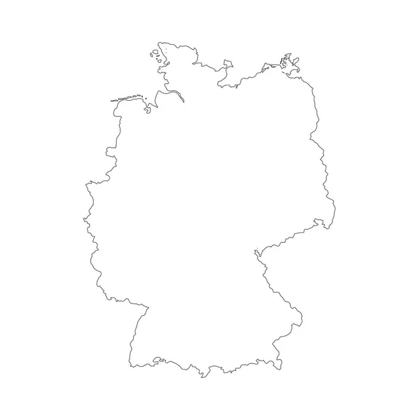 Karte Deutschland Einzelne Illustrationen Schwarz Auf Weißem Hintergrund — Stockfoto
