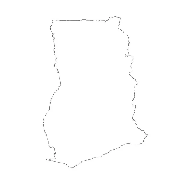 Mapa Ghana Izolovaný Obrázek Černá Bílém Pozadí — Stock fotografie