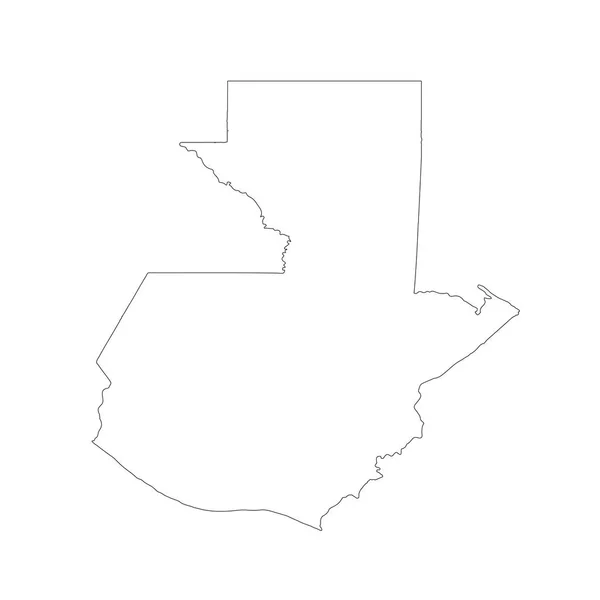 地図グアテマラ 分離されたイラスト 白い背景に黒 — ストック写真