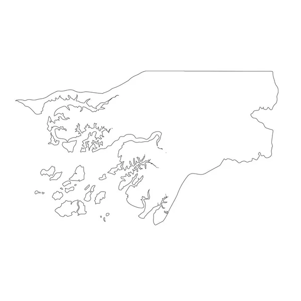 Map Guinea Bissau Isolated Illustration Black White Background — Stock Photo, Image