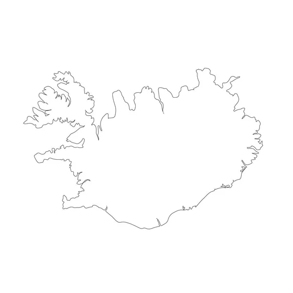 Mapa Islandia Ilustración Aislada Negro Sobre Fondo Blanco —  Fotos de Stock