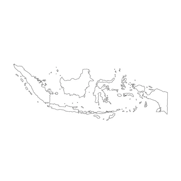 Carte Indonésie Illustration Isolée Noir Sur Fond Blanc — Photo