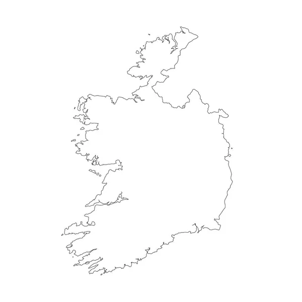 Карта Ирландии Изолированная Иллюстрация Черный Белом Фоне — стоковое фото