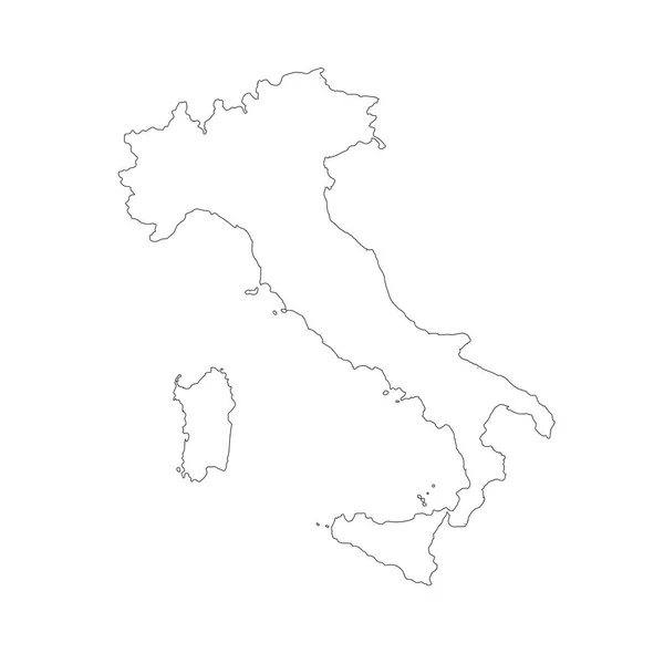 地图意大利 独立插图 白色背景上的黑色 — 图库照片