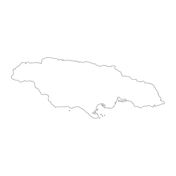 地図ジャマイカ 分離されたイラスト 白い背景に黒 — ストック写真
