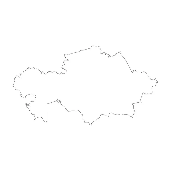 Mapa Kazachstánu Izolovaný Obrázek Černá Bílém Pozadí — Stock fotografie