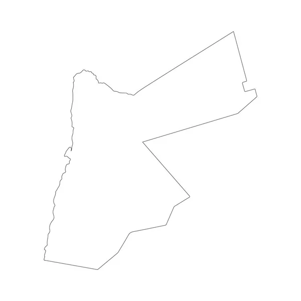 Карта Иордании Изолированная Иллюстрация Черный Белом Фоне — стоковое фото