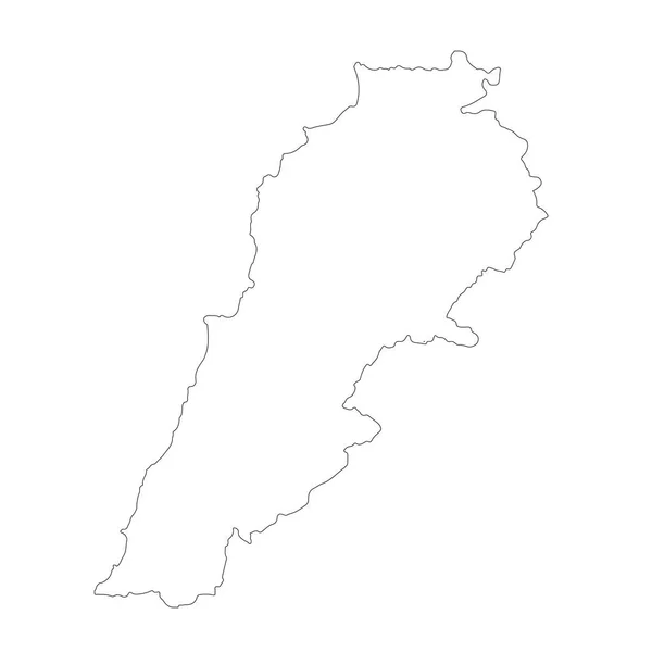 Mapa Líbano Ilustração Isolada Preto Fundo Branco — Fotografia de Stock
