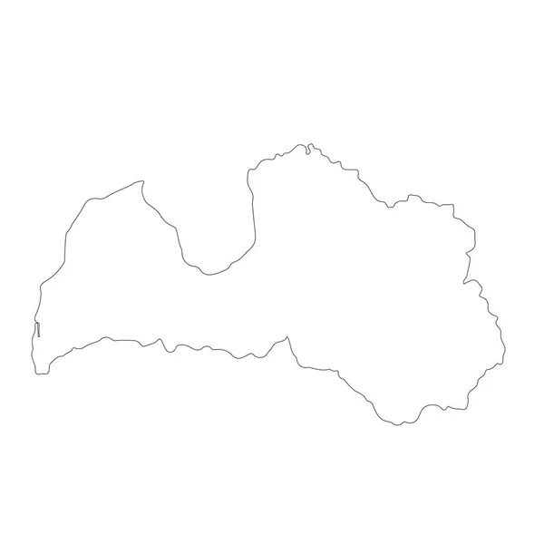 Mapa Letonia Ilustración Aislada Negro Sobre Fondo Blanco — Foto de Stock