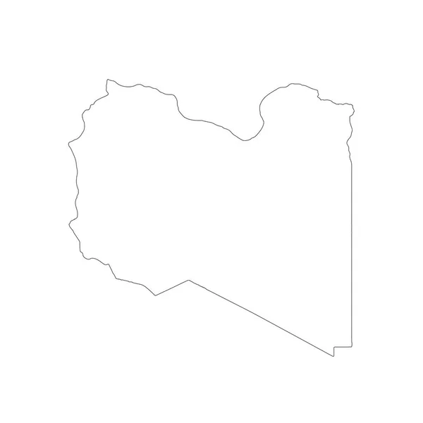 Mapa Libia Ilustración Aislada Negro Sobre Fondo Blanco —  Fotos de Stock