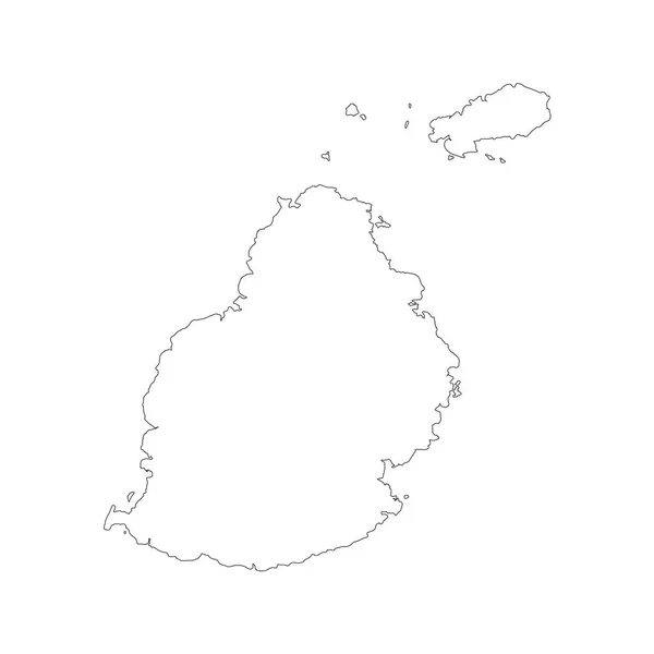 地図モーリシャス 分離されたイラスト 白い背景に黒 — ストック写真