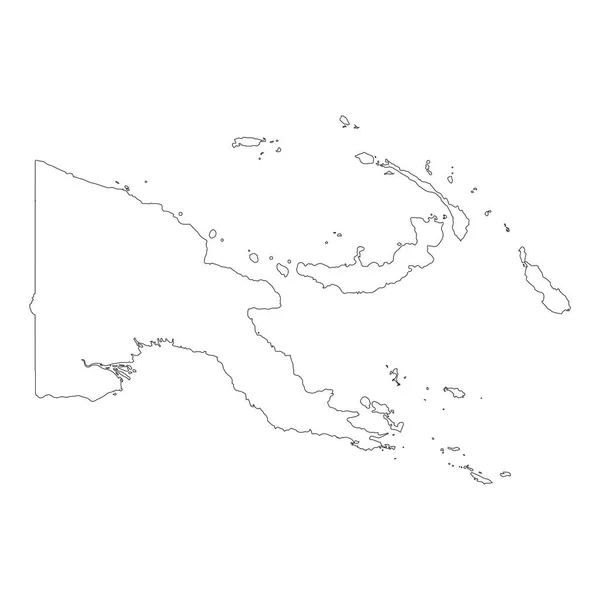 Kaart Papoea Nieuw Guinea Geïsoleerde Illustratie Zwart Witte Achtergrond — Stockfoto