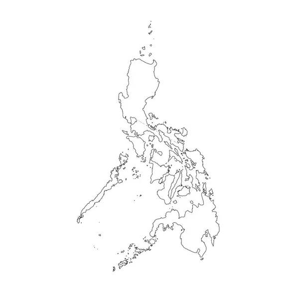 地図フィリピン 分離されたイラスト 白い背景に黒 — ストック写真