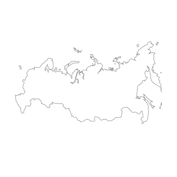 Mappa Russia Illustrazione Isolata Nero Sfondo Bianco — Foto Stock