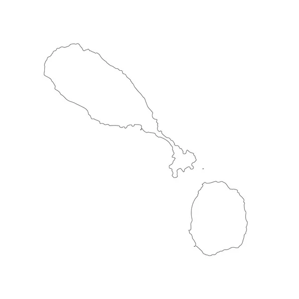 地図セントクリストファー ネイビス 分離されたイラスト 白い背景に黒 — ストック写真