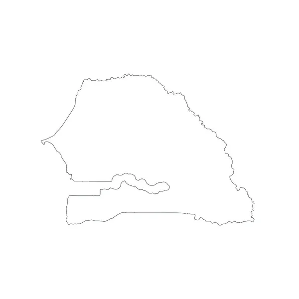 Mapa Senegal Ilustração Isolada Preto Fundo Branco — Fotografia de Stock