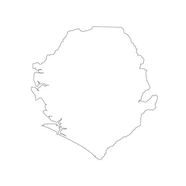 Mapa Serra Leoa Ilustração Isolada Preto Fundo Branco — Fotografia de Stock