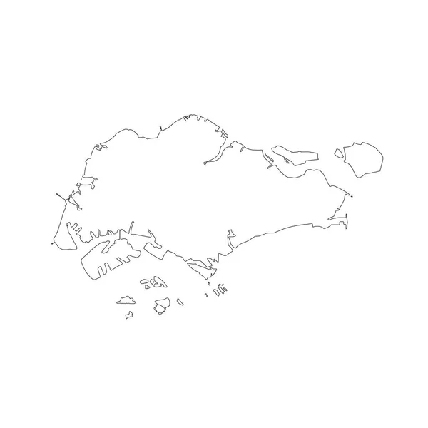 Mapa Singapura Ilustração Isolada Preto Fundo Branco — Fotografia de Stock